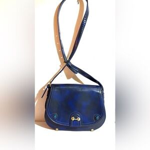 Del’a blue PVC leather crossbody handbag
